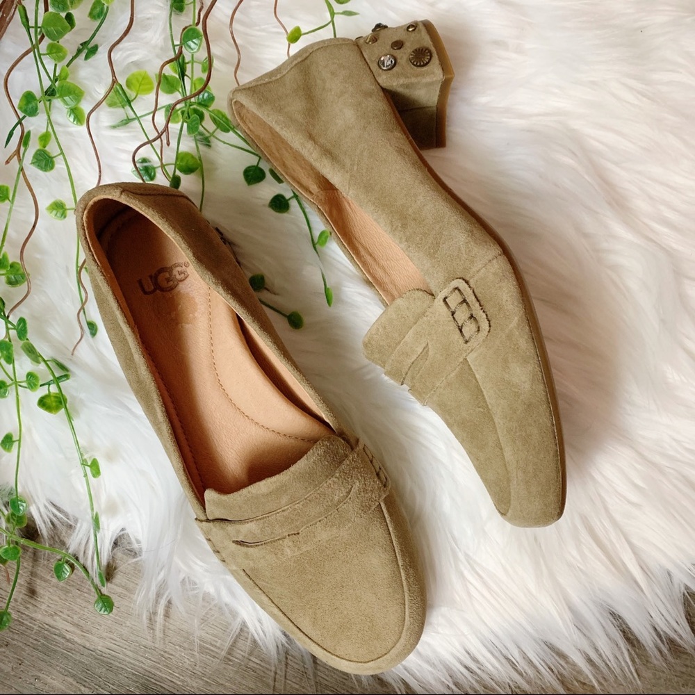 NEW | UGG Elise Leather Studded Bling Block Heel